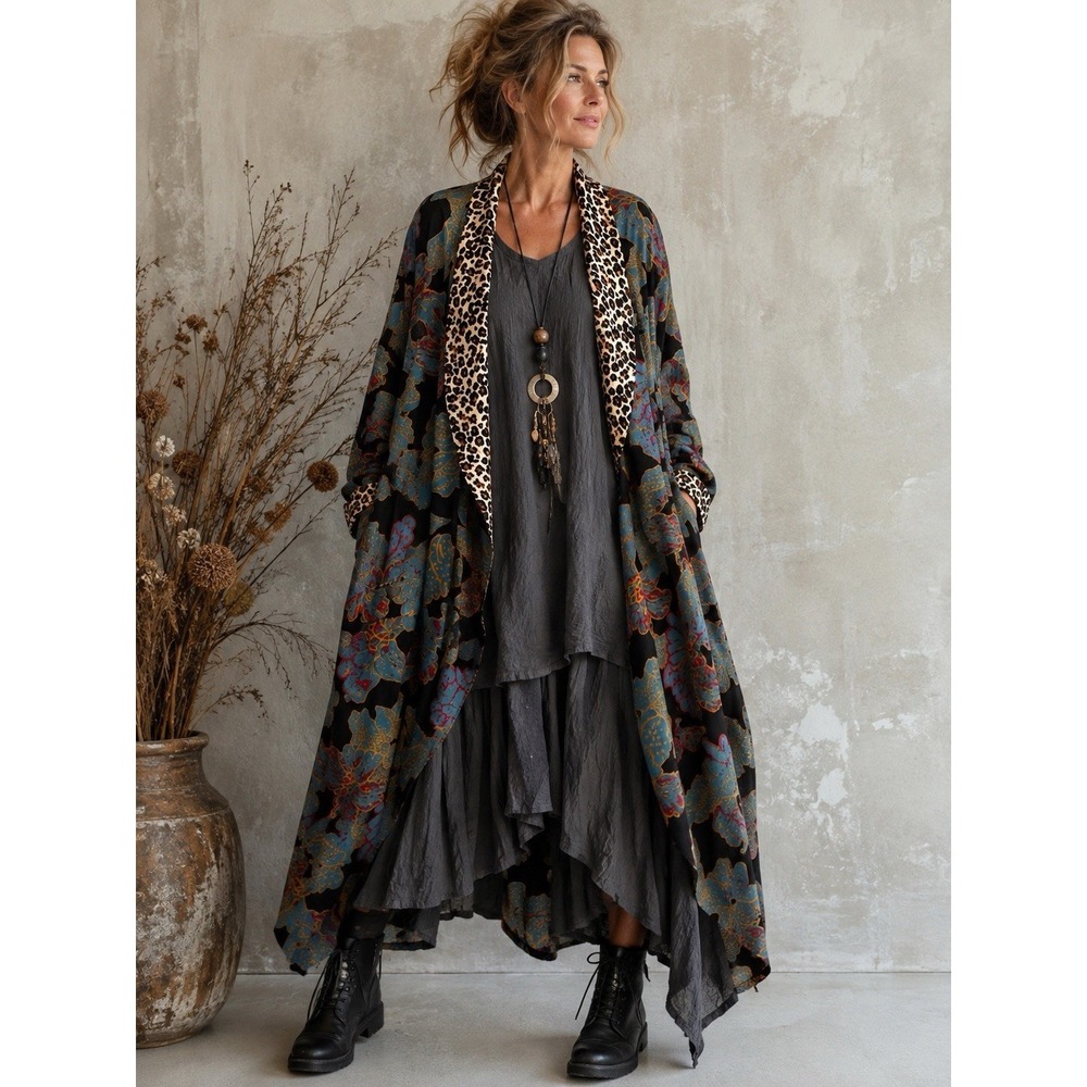 Free People Wild Nights Kimono Duster Boho Size XL Bohemian Festival Lagenlook